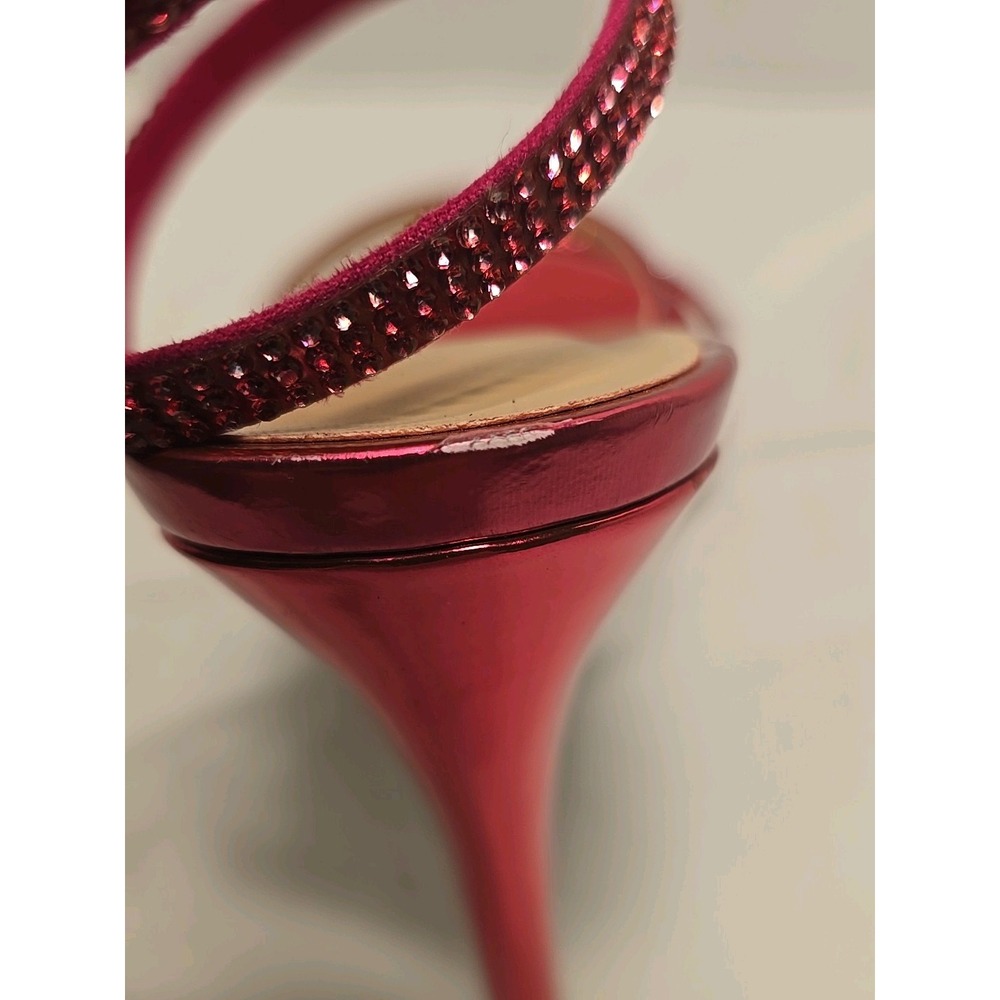 Wild Diva Embelisshed Rhinestone Coil Wrap Spiral Ankle Womens Size‎ 7 Hot Pink - Picture 9 of 9
